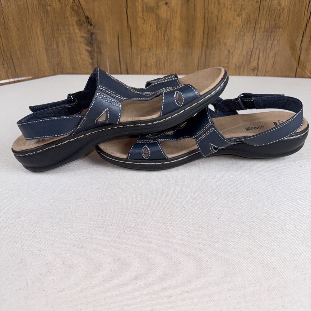 Clark’s Collection Women’s Leisa Lakelyn Sandal Slingback Navy Leather 9M - Picture 2 of 9